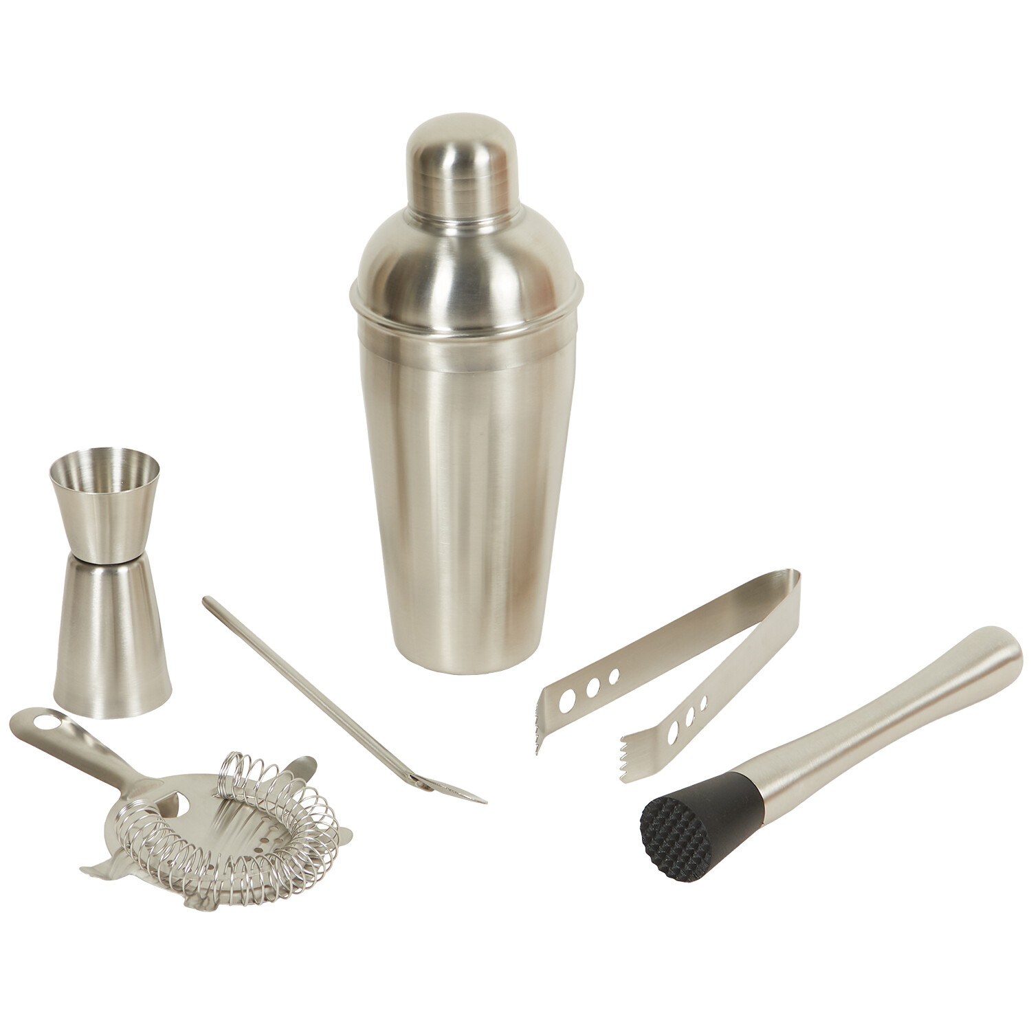 6 Piece Stainless Steel Cocktail Set - Silver Image 1
