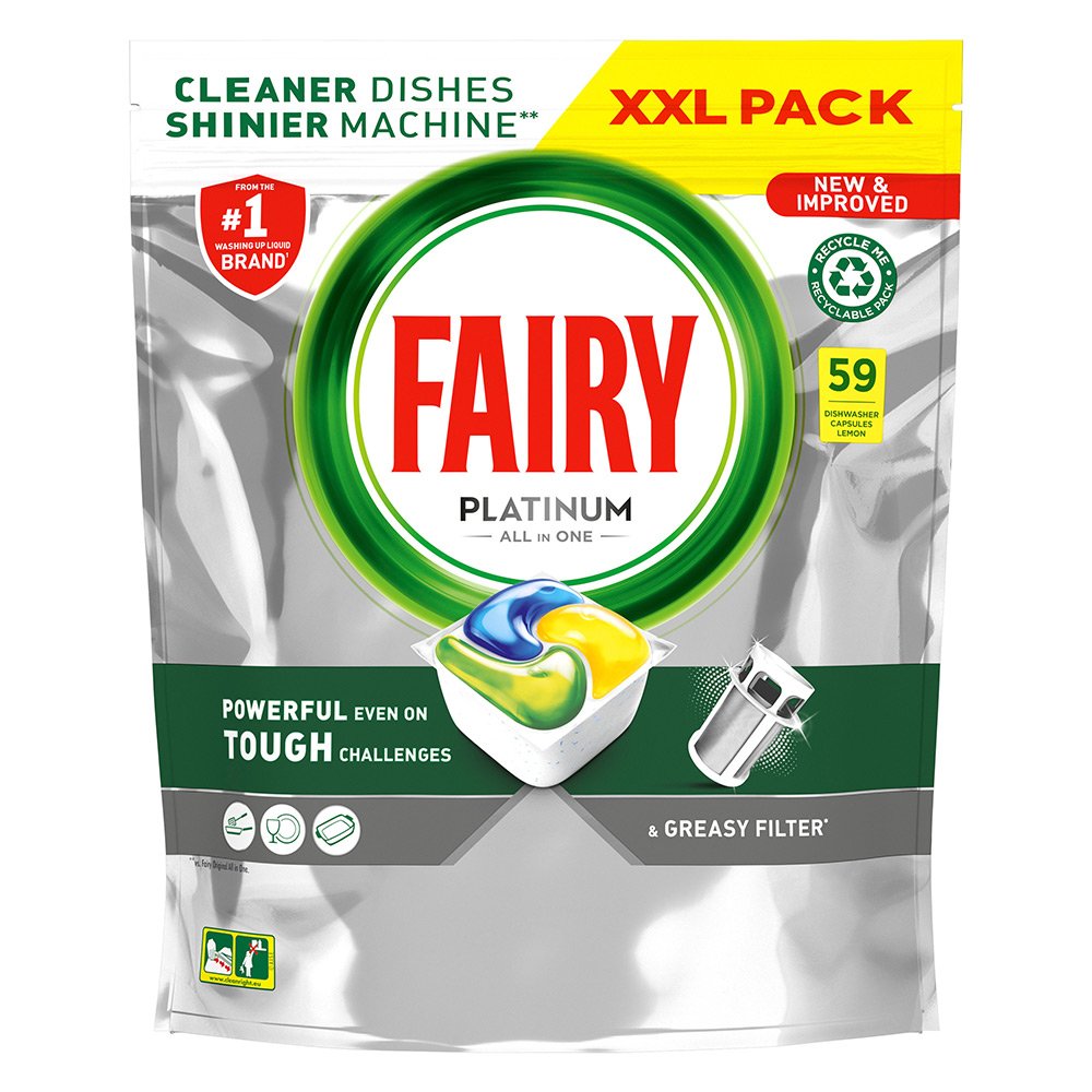 Fairy Platinum Lemon Dishwasher Tablets 59ct   Image 1