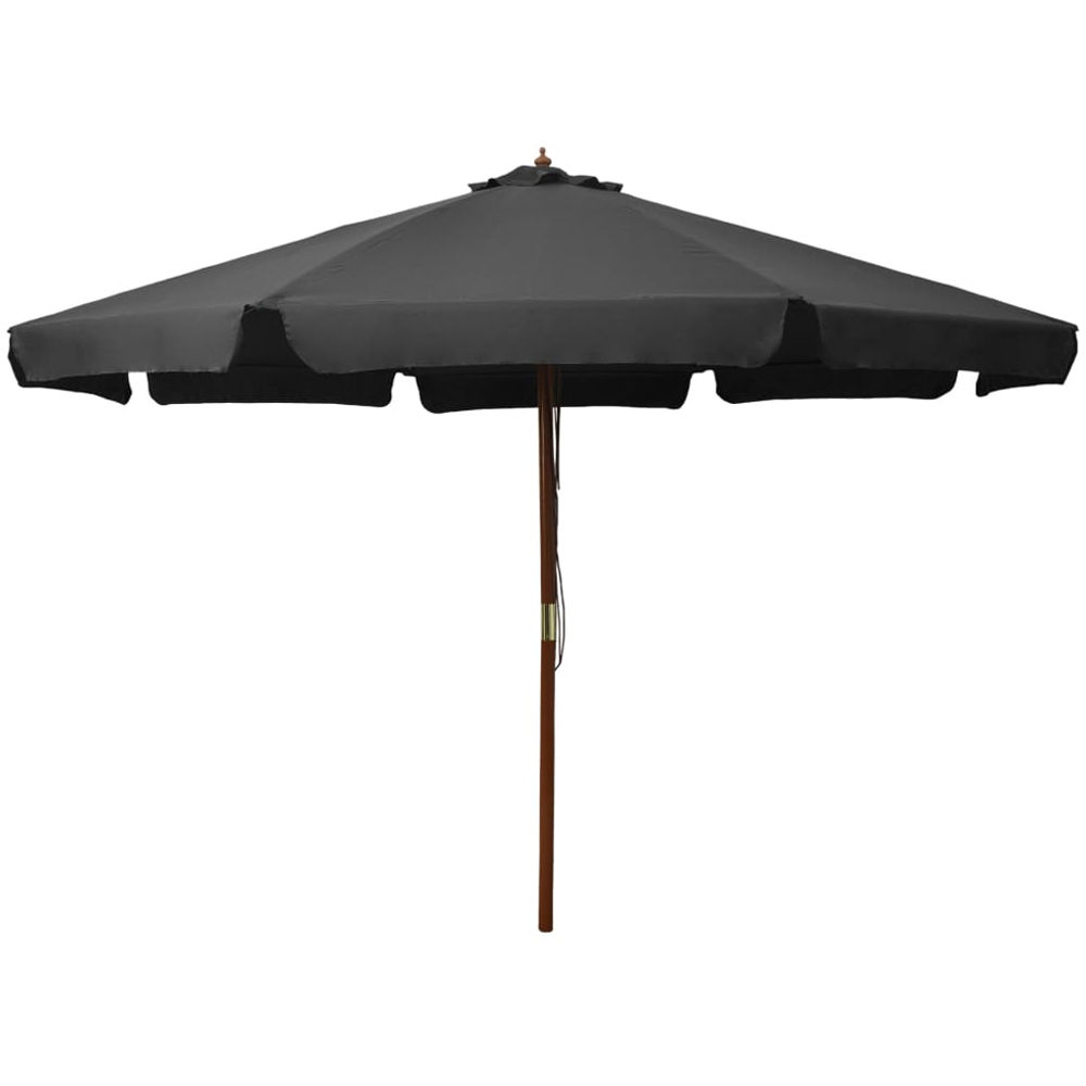 vidaXL Anthracite Garden Parasol with Wooden Pole 3.3m Image 1