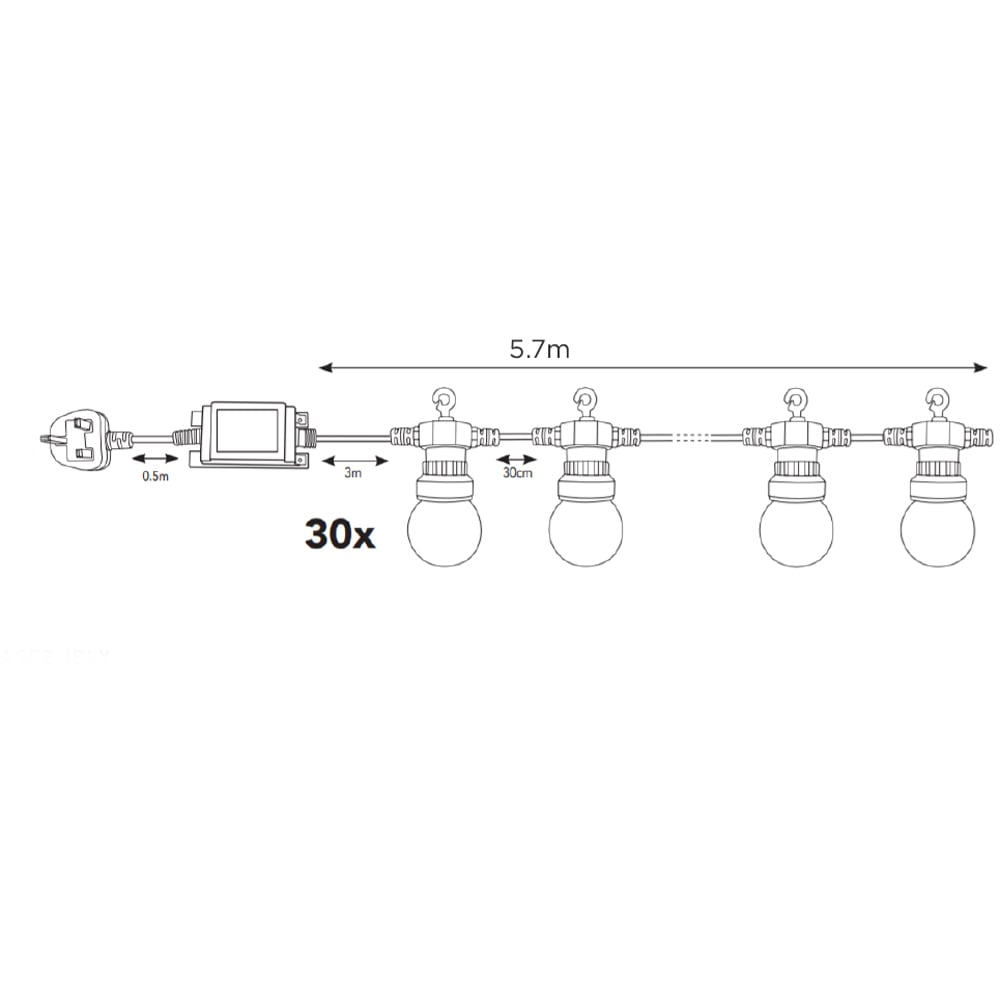 ValueLights 10 Bulb Black Festoon Warm White LED Garden String Light Image 8