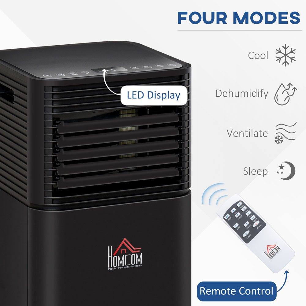 HOMCOM Black 8000BTU Portable Air Conditioner with 4 Modes Image 4