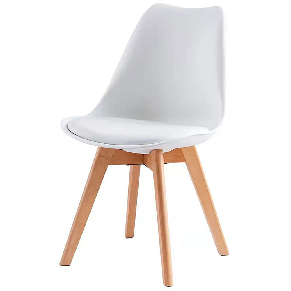 Eva Set of 6 White Padded Dining Chairs Image 2