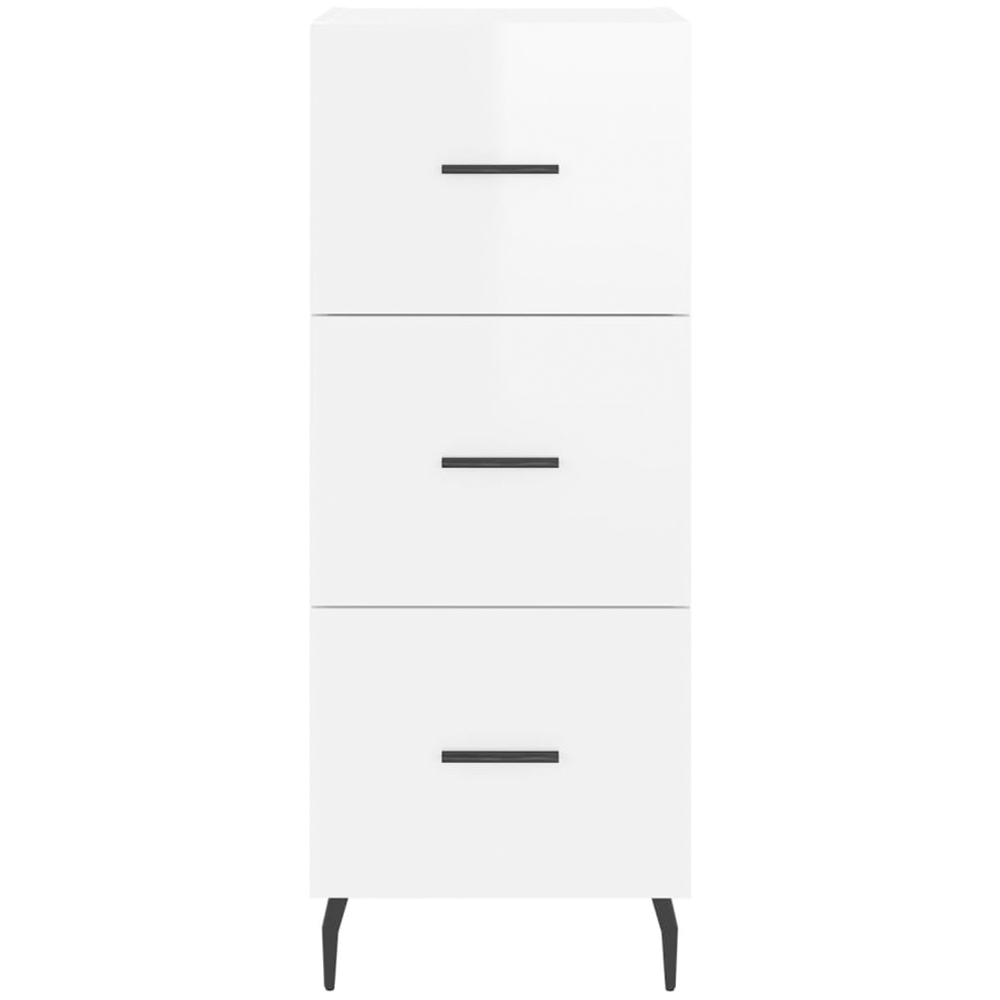 vidaXL 3 Drawer High Gloss White Sideboard Image 6