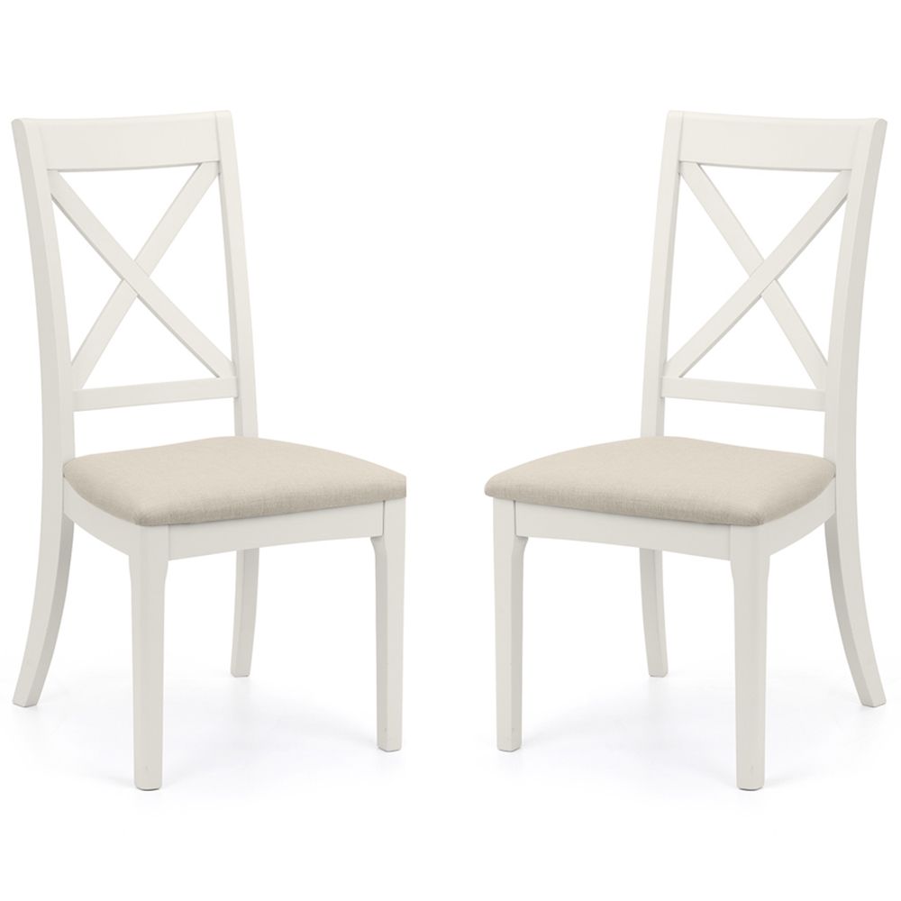 Julian Bowen Provence Set of 2 Ivory and Grey Dining Chair Image 2