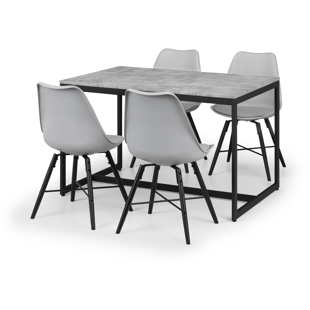 Julian Bowen Kari Set of 2 Grey and Black Dining Chair Image 6