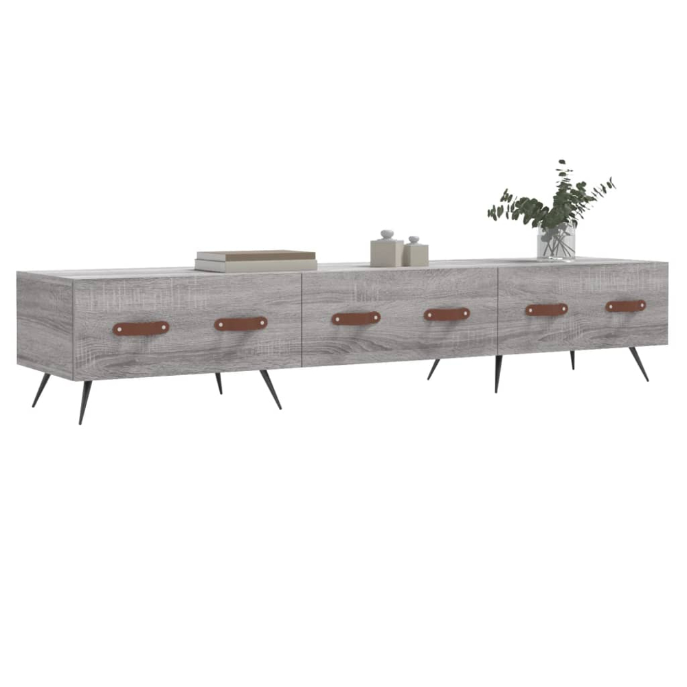 vidaXL 3 Drawer Grey Sonoma TV Cabinet Image 5