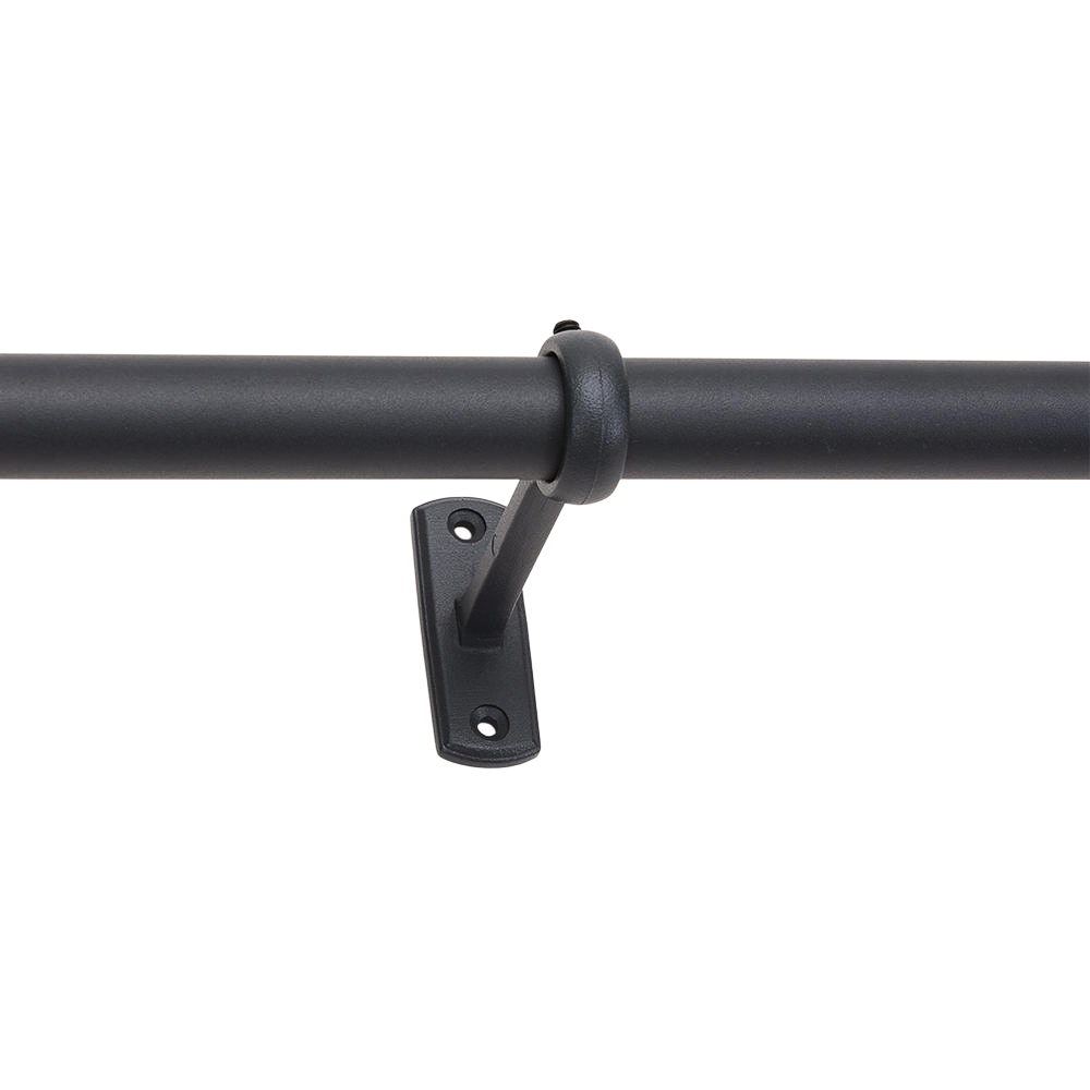 Living and Home 71-121cm Matte Black Telescopic Curtain Pole with Elbow Brackets Image 6