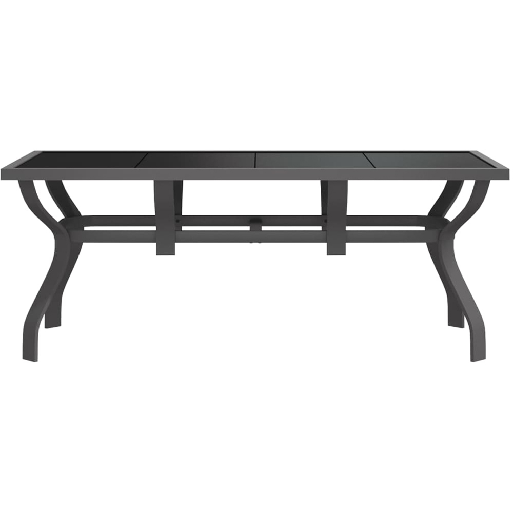 vidaXL 6 Seater Metal Rectangular Garden Dining Table Grey and Black Image 3