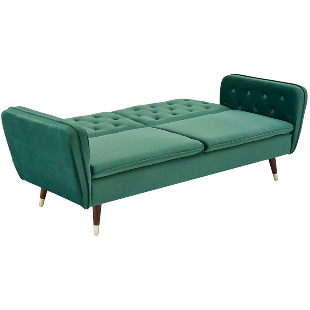 Home Detail Whitby Double Sleeper Dark Green Velvet Sofa Bed Image 5