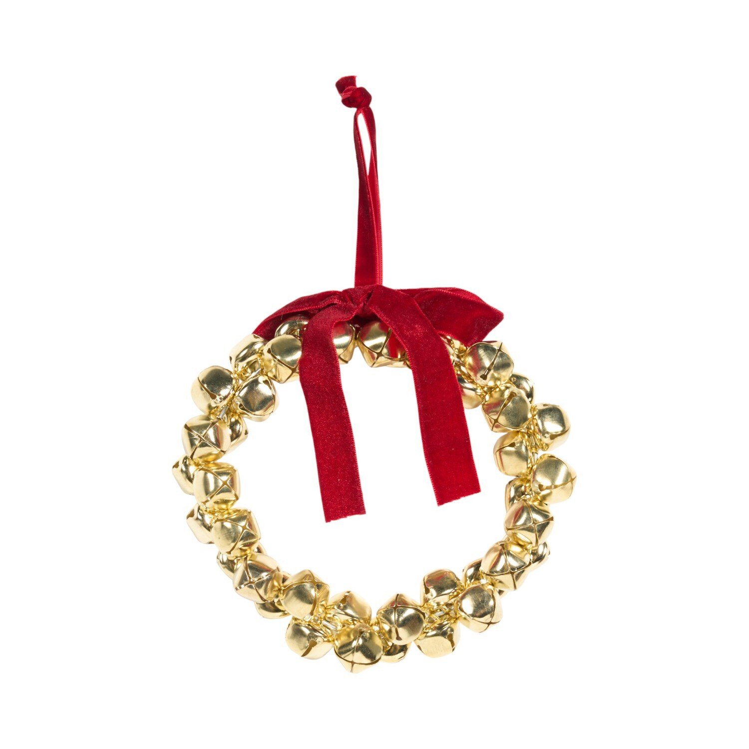 Jingle Bell Wreath Hanging Decoration Gold Image 1