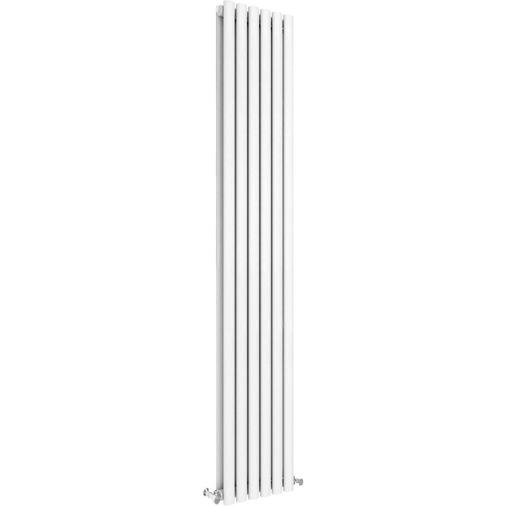 Stech Homes 3050 BTU White Double Panel Vertical Oval Column Radiator 1600 x 354mm Image 1
