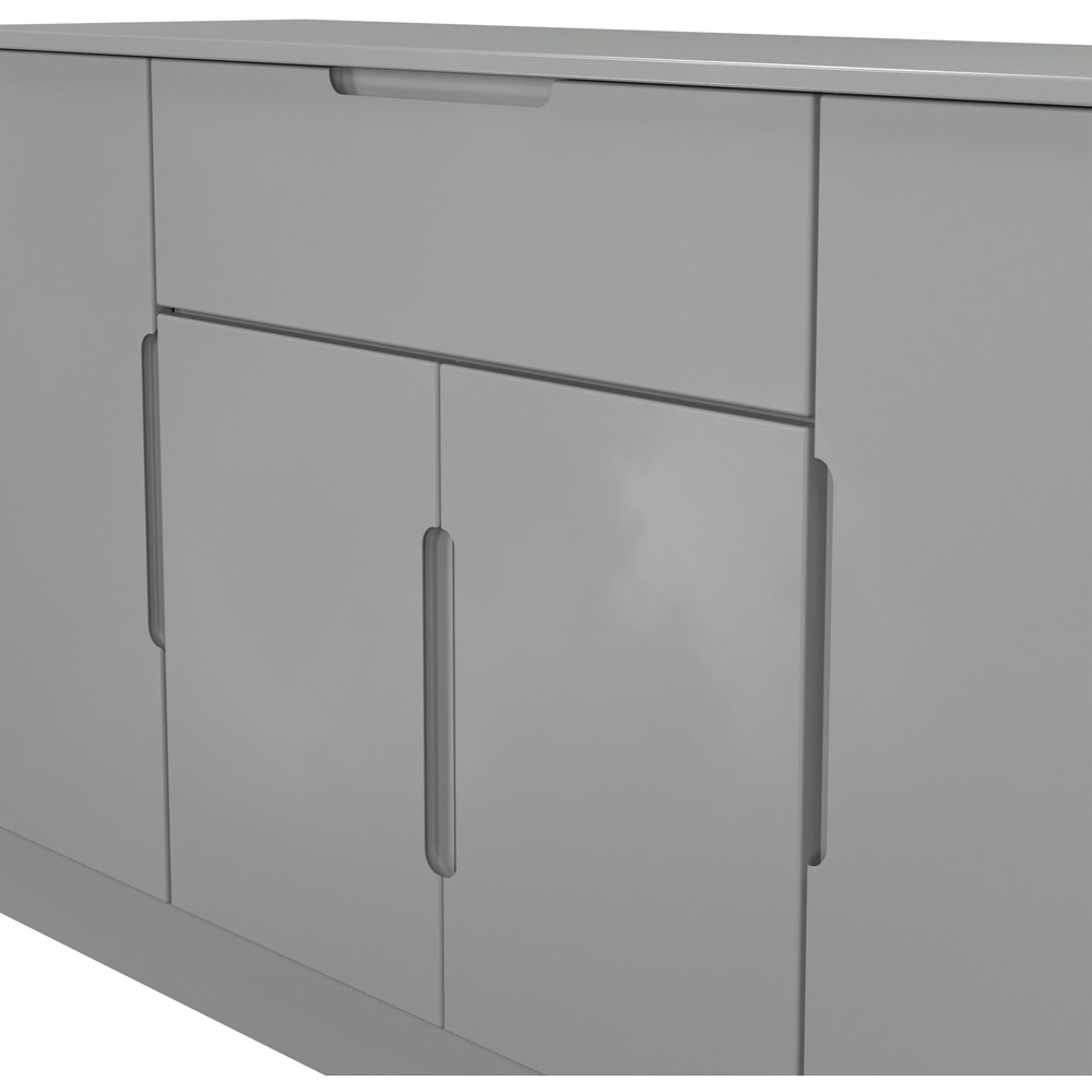Crowndale Milan 4 Door Single Drawer Dusk Grey Wide Sideboard Ready Assembled Image 5
