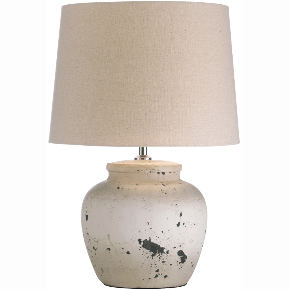 The Lighting and Interiors Neutral Pier Ceramic Table Lamp Image 1