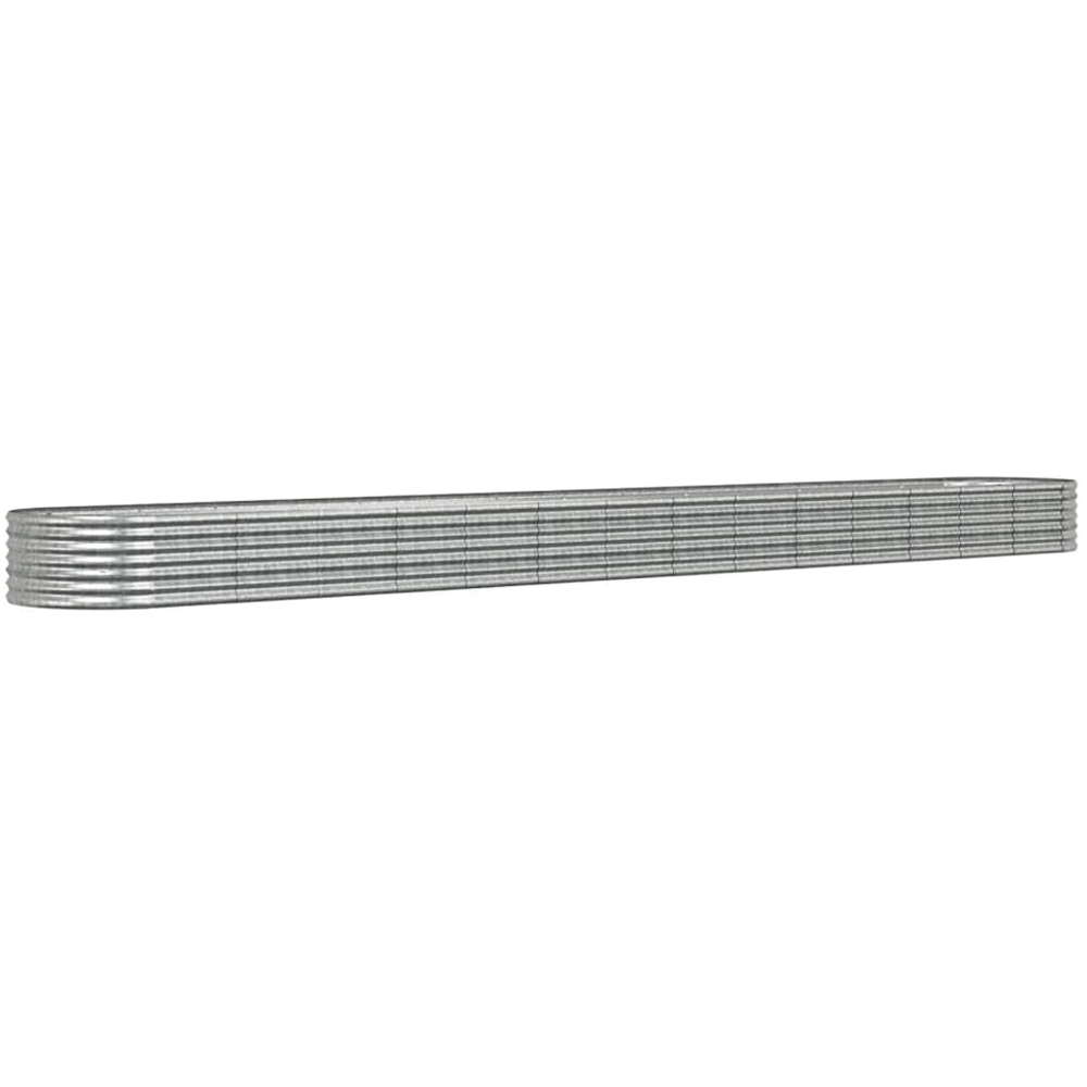 vidaXL Silver Galvanised Steel Raised Garden Bed 36 x 80 x 620cm Image 1