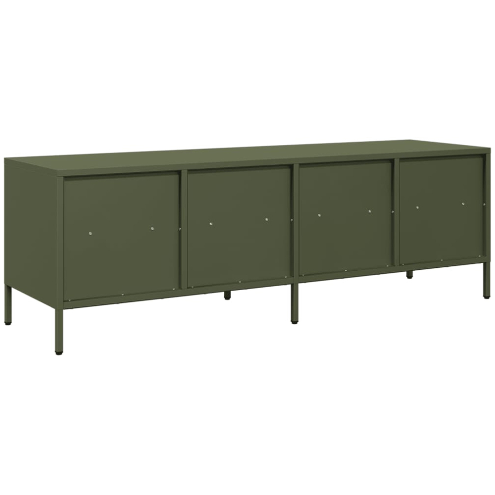 vidaXL 4 Drawer 4 Shelf Olive Green Steel TV Cabinet Image 6
