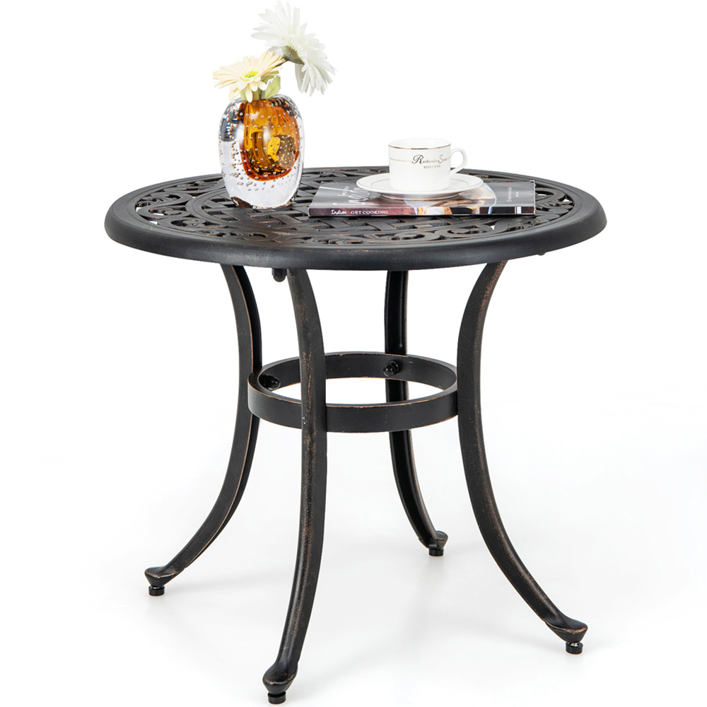 Costway Brown Patio Side Table with Adjustable Footpads Image 3