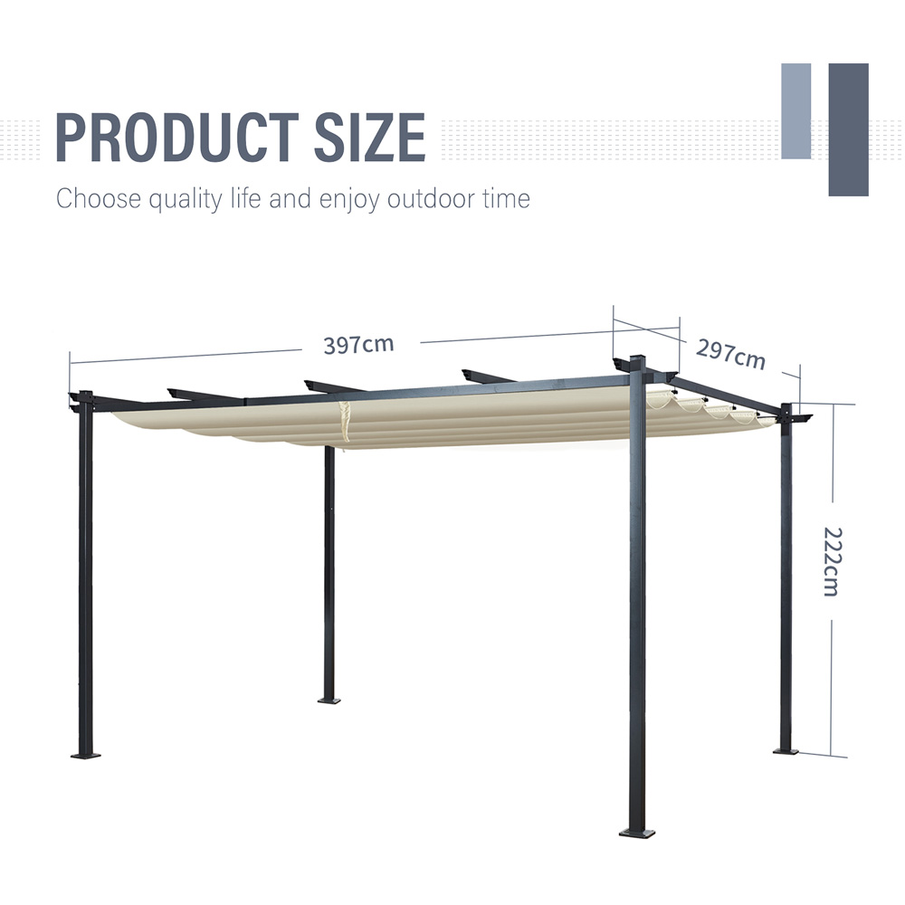 Oseasons Acorn 4 x 3m Creamy White Rectangular Pergola Image 5