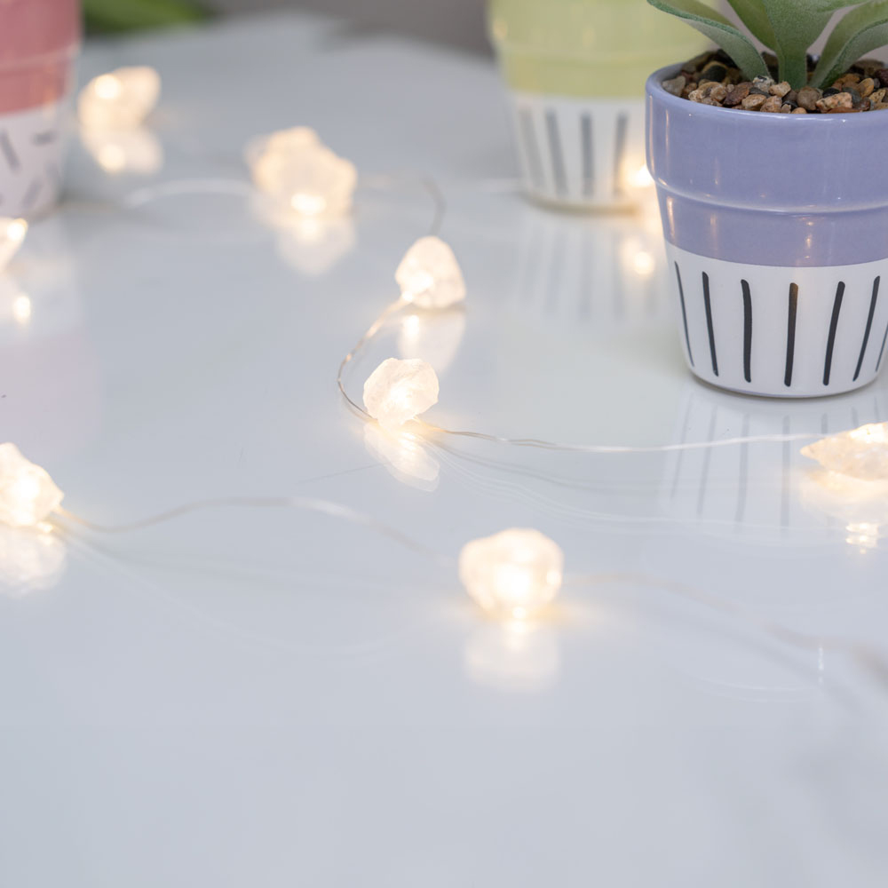 ValueLights Crystal Wellness 2.3m Clear Quartz LED Fairy String Light Image 3