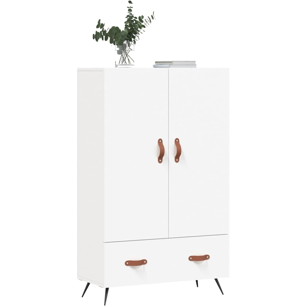 vidaXL 2 Door Single Drawer White Highboard Image 4
