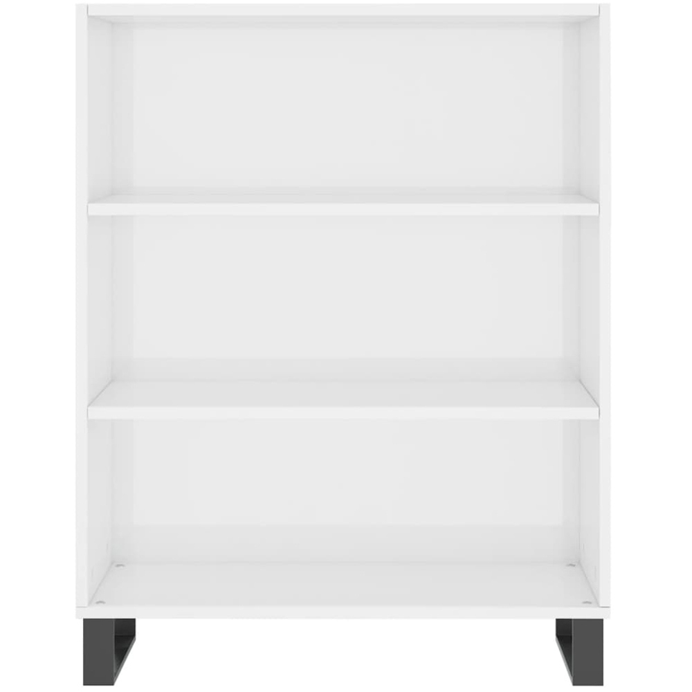 vidaXL 3 Open Shelf High Gloss White Shelf Cabinet with Metal Legs Image 4