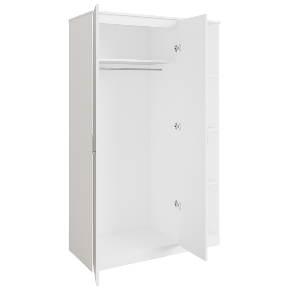 GFW Bailey 2 Door 4 Shelf White Wardrobe Image 4