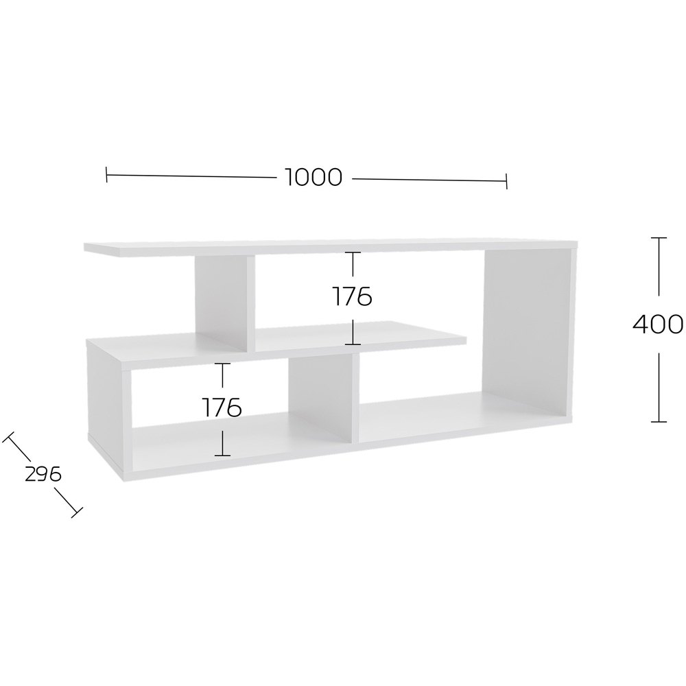 Shefa Eden 4 Shelf White TV Unit Image 5