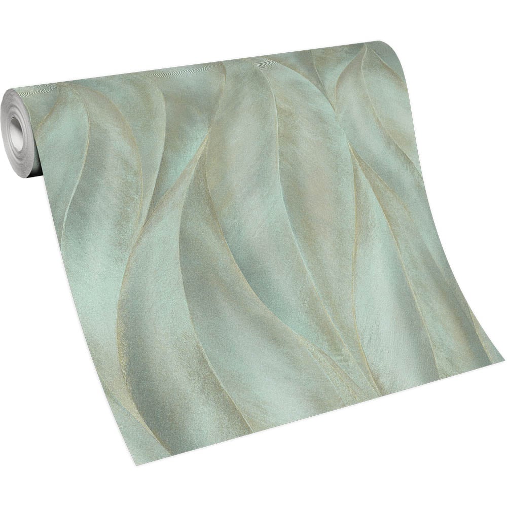 Erismann Flowing Leaves Green Vinyl Wallpaper Image 2