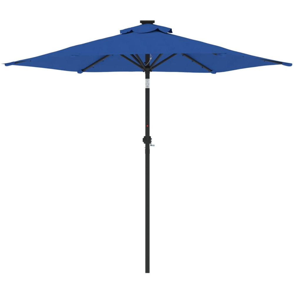 vidaXL Blue LED Light Garden Parasol with Steel Pole 2.25m Image 4