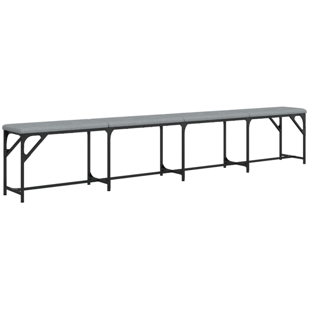 vidaXL 4 Seater Light Grey Steel and Fabric Dining Bench Image 4