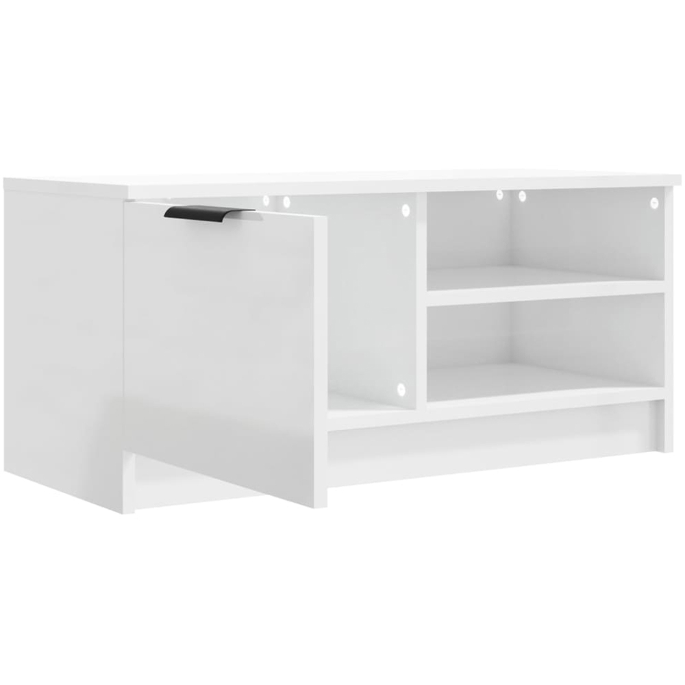 vidaXL Single Door 2 Shelf White TV Cabinet Image 5