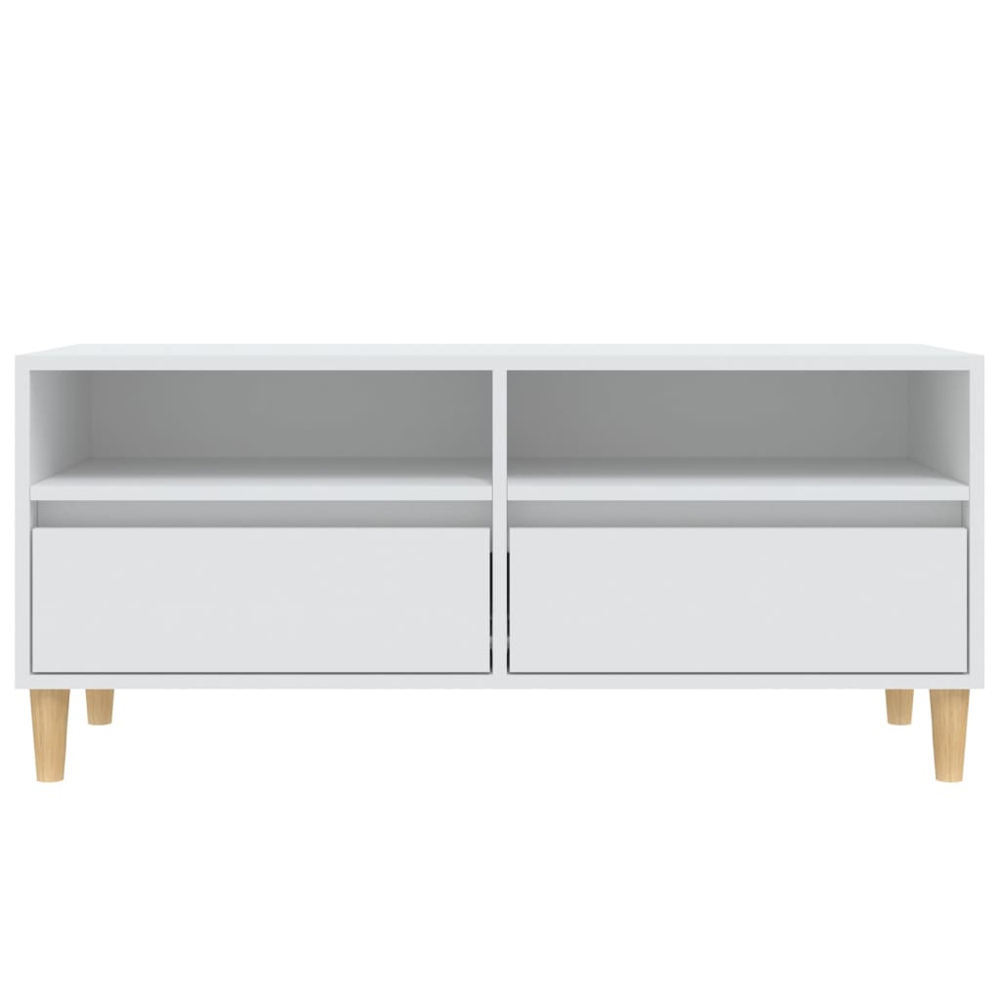 vidaXL 2 Drawer 2 Shelf White TV Cabinet Image 6