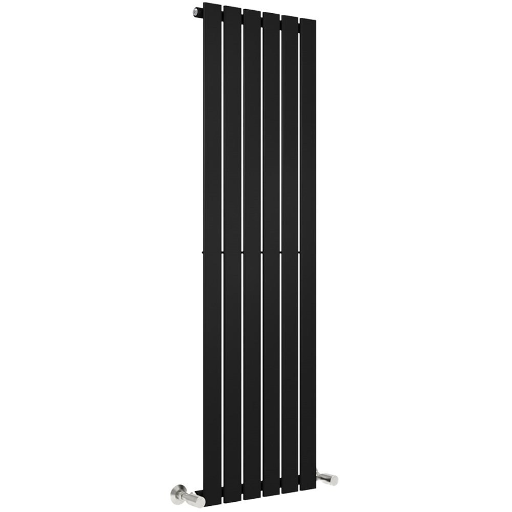 Black 2640 BTU Single Flat Panel Vertical Column Radiator 1600 x 408mm Image 1