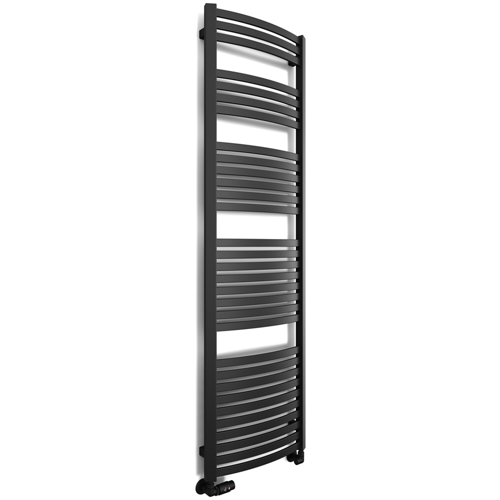 Terma Dexter 2598 BTU Matt Black Electric Heated Towel Rail 1760 x 500mm Image 1