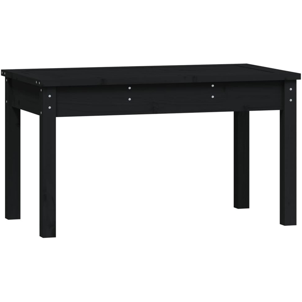 vidaXL Black Solid Pine Wood Slatted Garden Bench 80 x 44 x 45cm Image 2