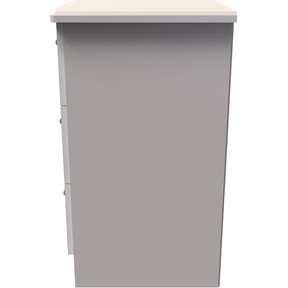 Crowndale Knightsbridge 3 Drawer Kashmir Gloss Bedside Cabinet Ready Assembled Image 4