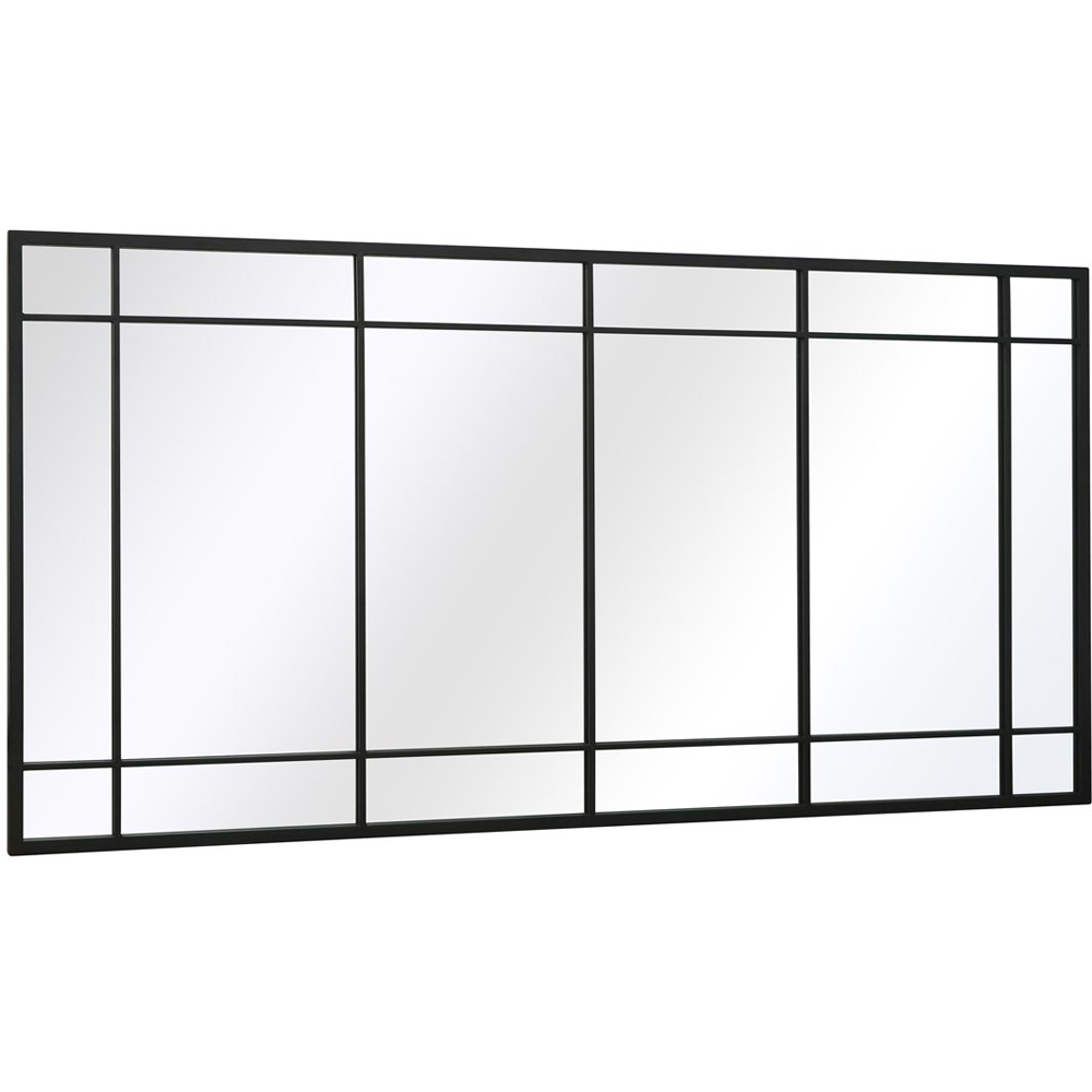 MirrorOutlet The Tabula Black Metal Framed Window Wall Mirror 180 x 90cm Image 3