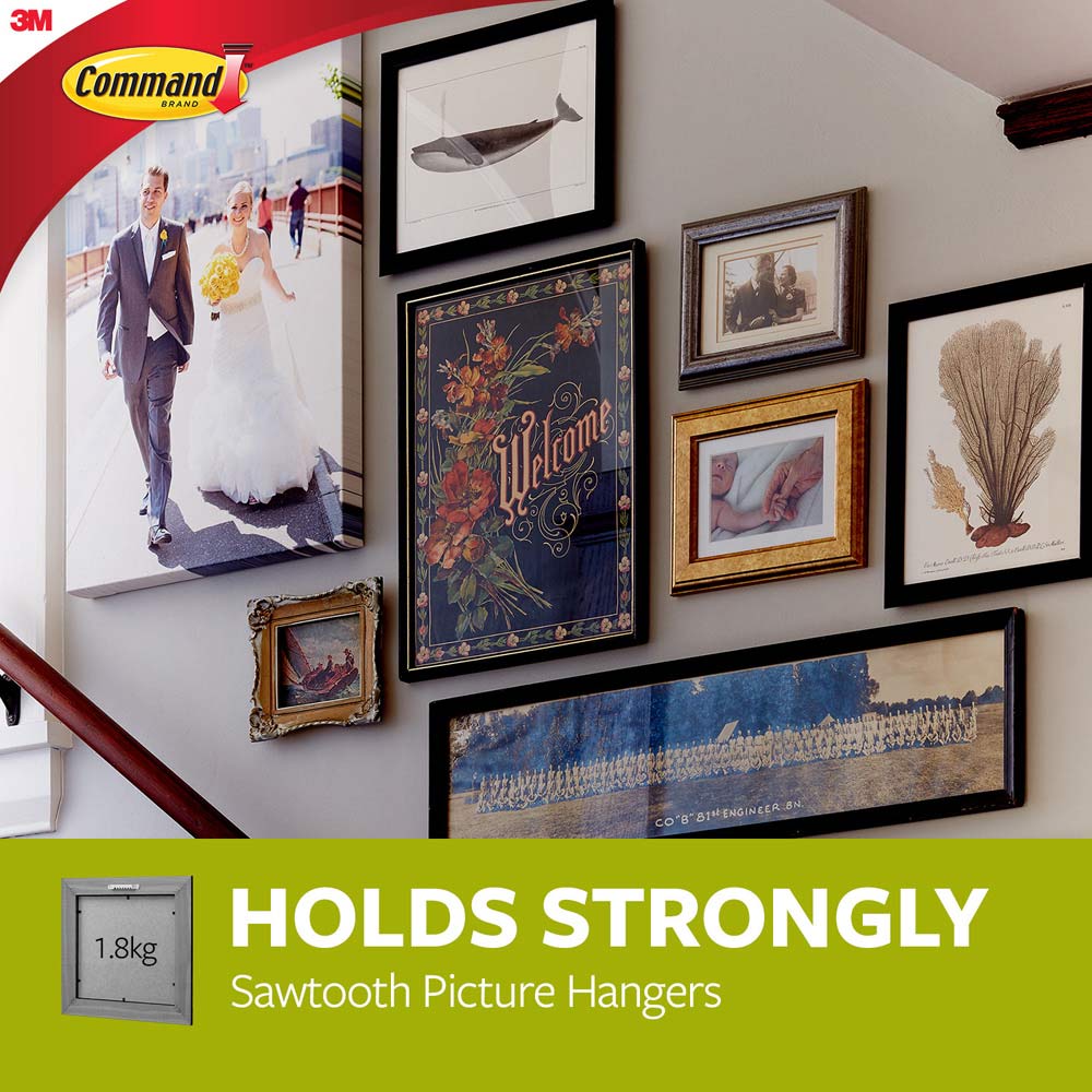 Command White Self Adhesive Sawtooth Picture Hanger Image 4