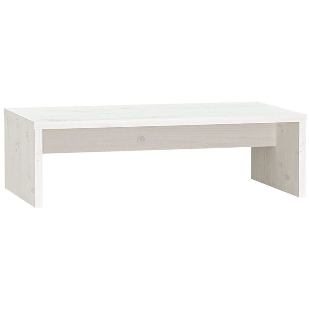 vidaXL White Solid Pine Wood Monitor Stand Image 1