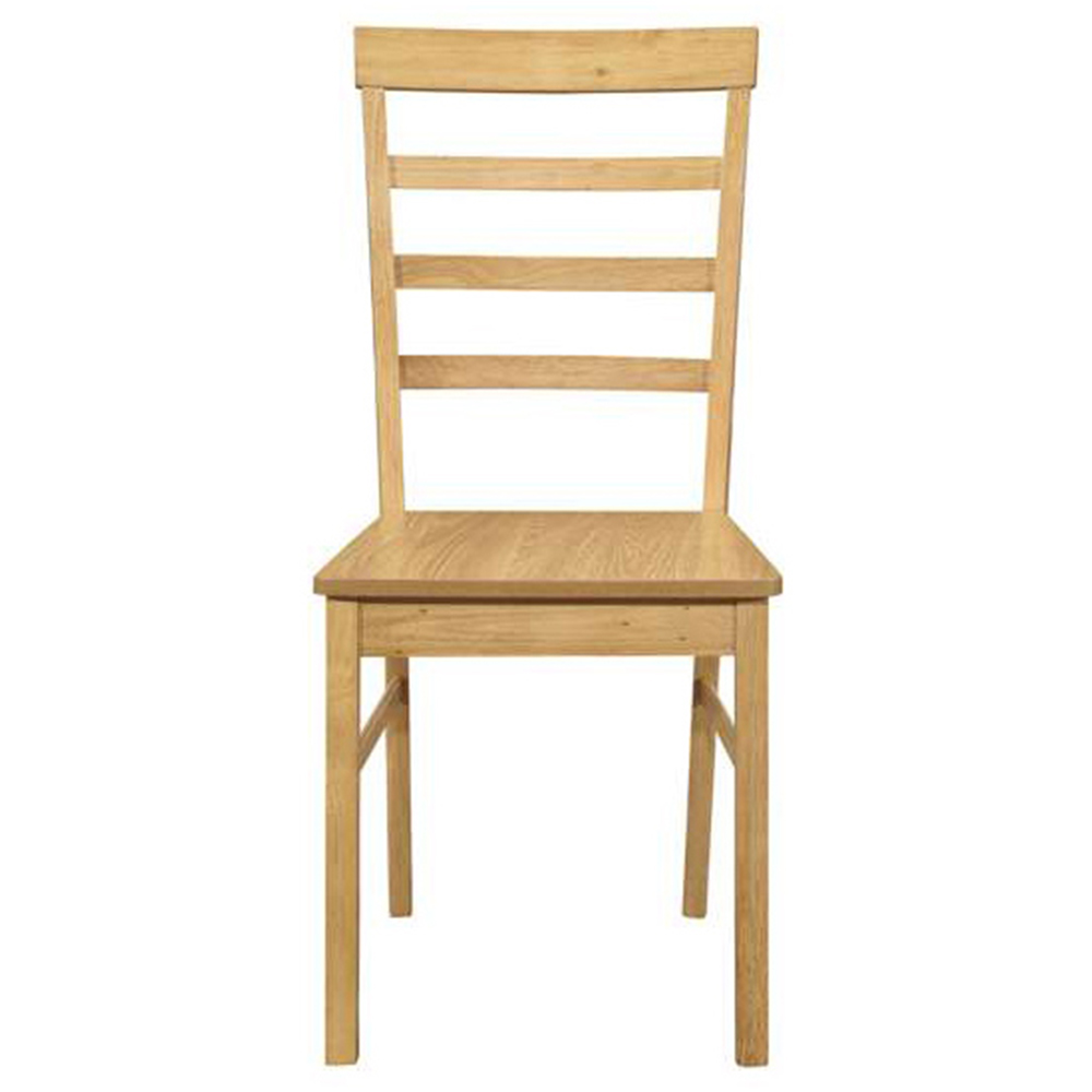 Upton Set of 2 Oak Ladder Back Dining Chair Image 2
