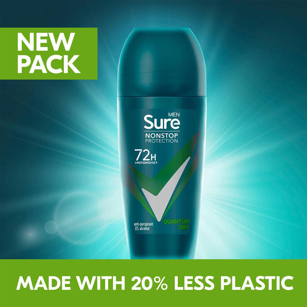 Sure Men 72H Non-Stop Protection Anti Perspirant Quantum Dry Deodorant Stick 50ml 18 Pack Image 6