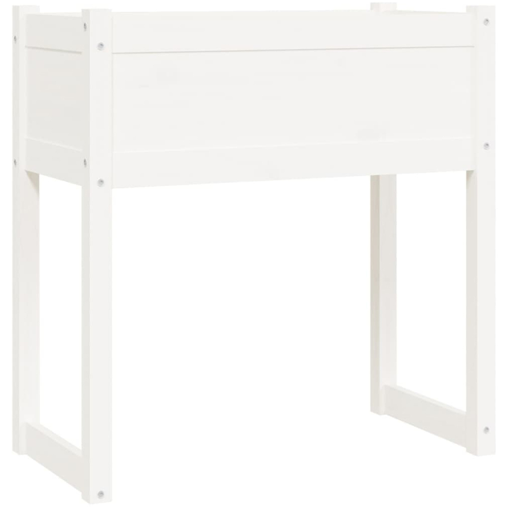 vidaXL White Solid Pine Wood Garden Planter 81 x 78 x 78cm Image 1