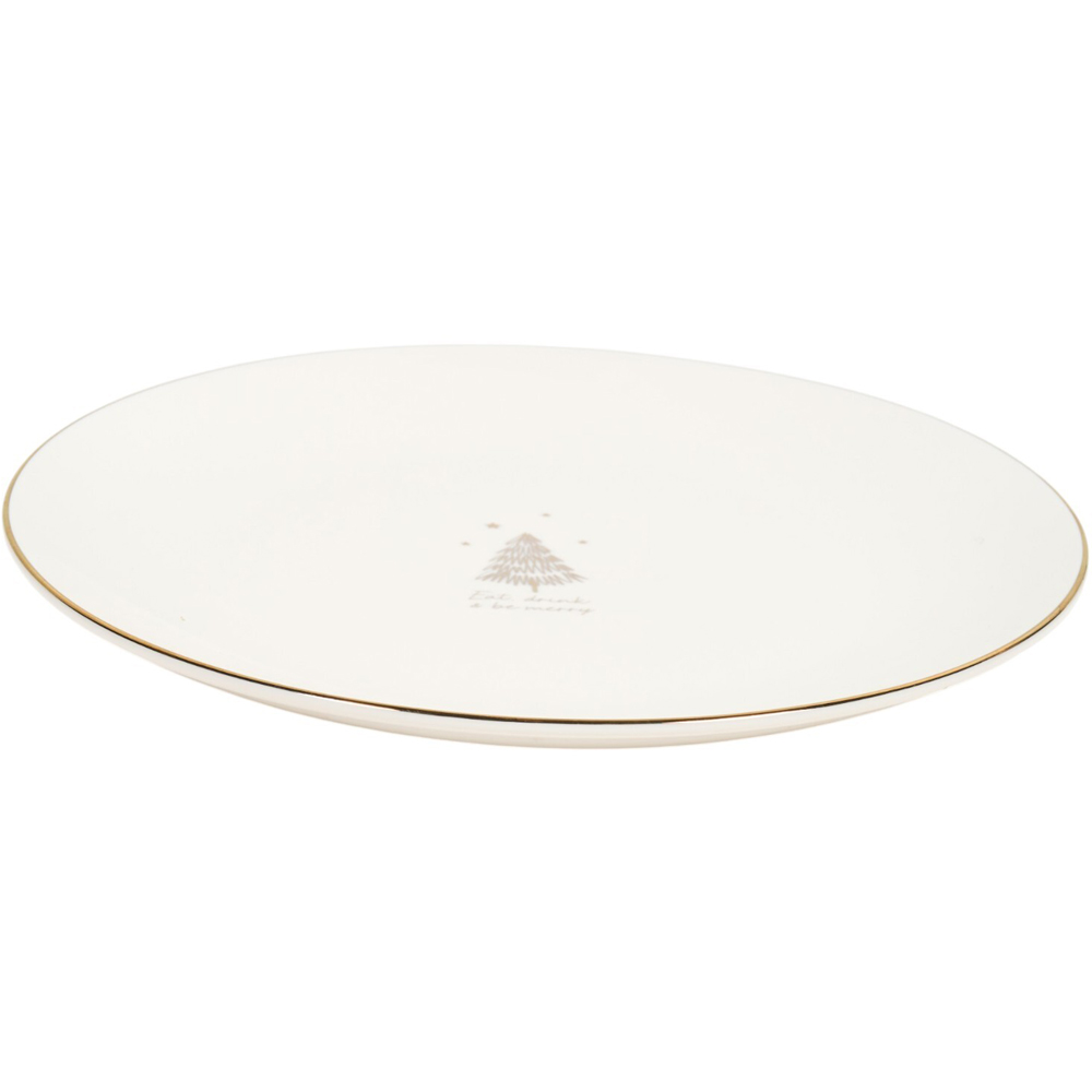 Gold Spruce Tree Dinner Plate White Image 3