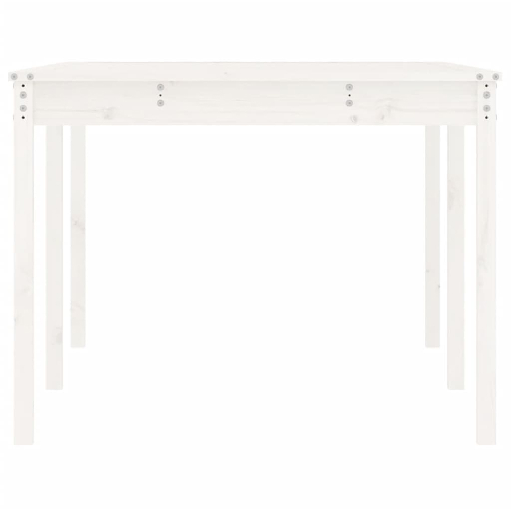 vidaXL 8 Seater Solid Pine Wood Garden Dining Table White Image 5