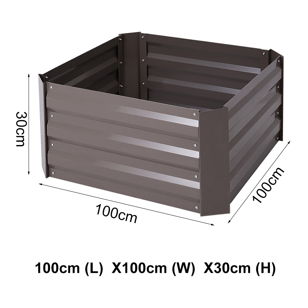 Living and Home Square Raised Garden Bed Planter Box 30 x 100 x 100cm Image 6