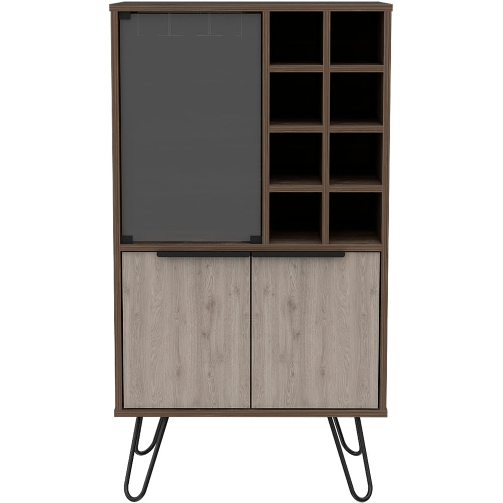 Core Products Nevada 3 Doors Smoke Oak Mirrored Wine Cabinet Image 3