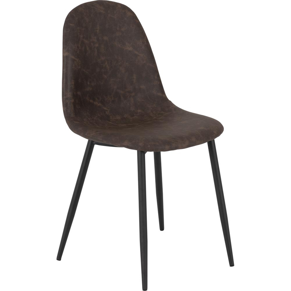 Seconique Athens Set of 2 Brown PU Leather Dining Chair Image 3
