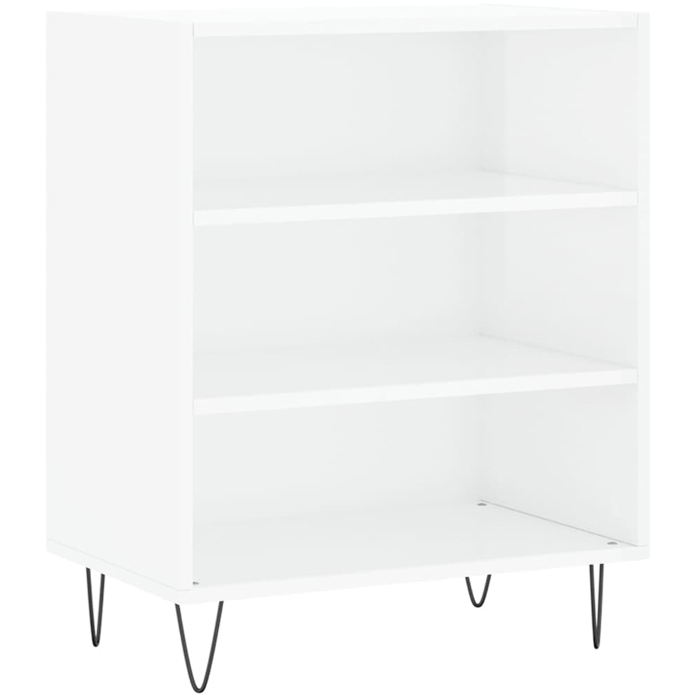 vidaXL 3 Shelf High Gloss White Sideboard Image 2