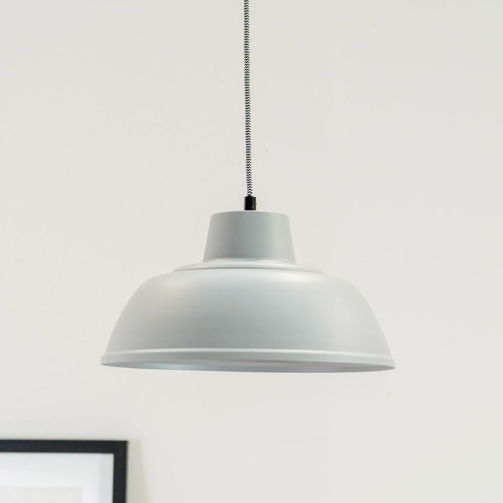 ValueLights Morris Stone Grey Metal Drop Hanging LED Pendant Light Image 4