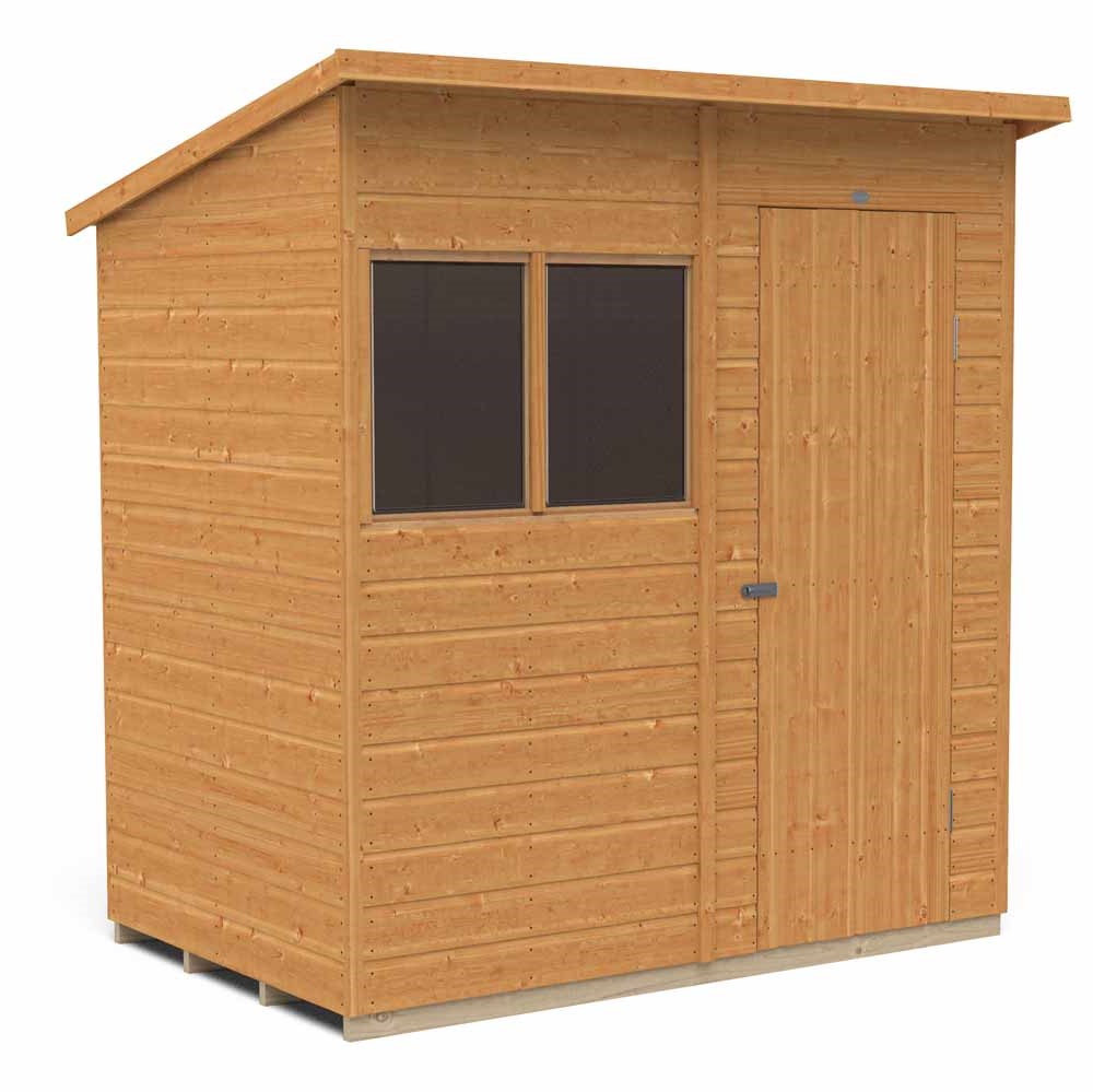 Forest Garden 6 x 4ft Shiplap Dip Treated Pent Shed Image 1
