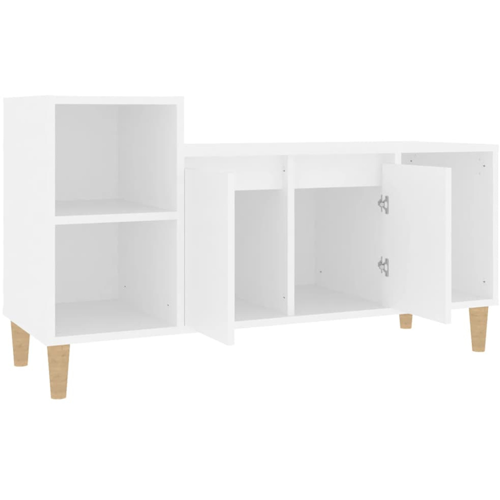 vidaXL 2 Door 3 Shelf White TV Cabinet Image 6